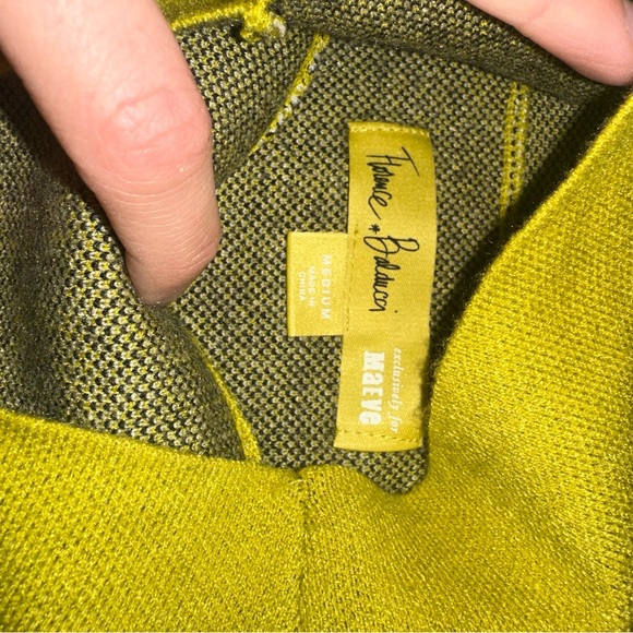 Maeve Yellow Sweater with Black and White Floral Butterfly Design - Picture 3 of 3